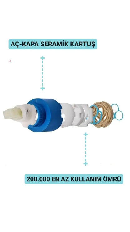 Sardıcı Famel Series Krom Mutfak Eviye Bataryası Oynar Perlatörlü Çift Su Girişli 5 Yıl Garanti Süre