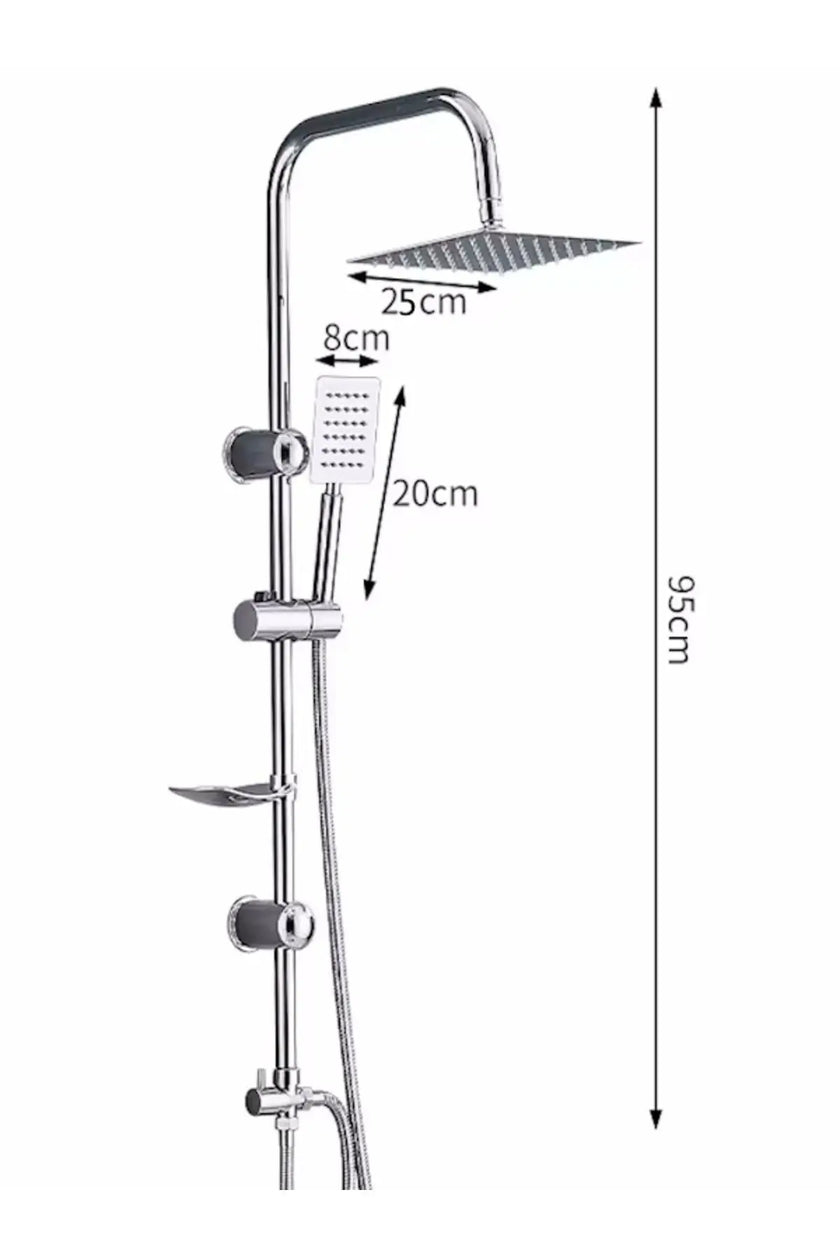 304 Paslanmaz Krom Yağmurlama Robot Duş Seti Metal El Ve Tepe Başlık - 400m